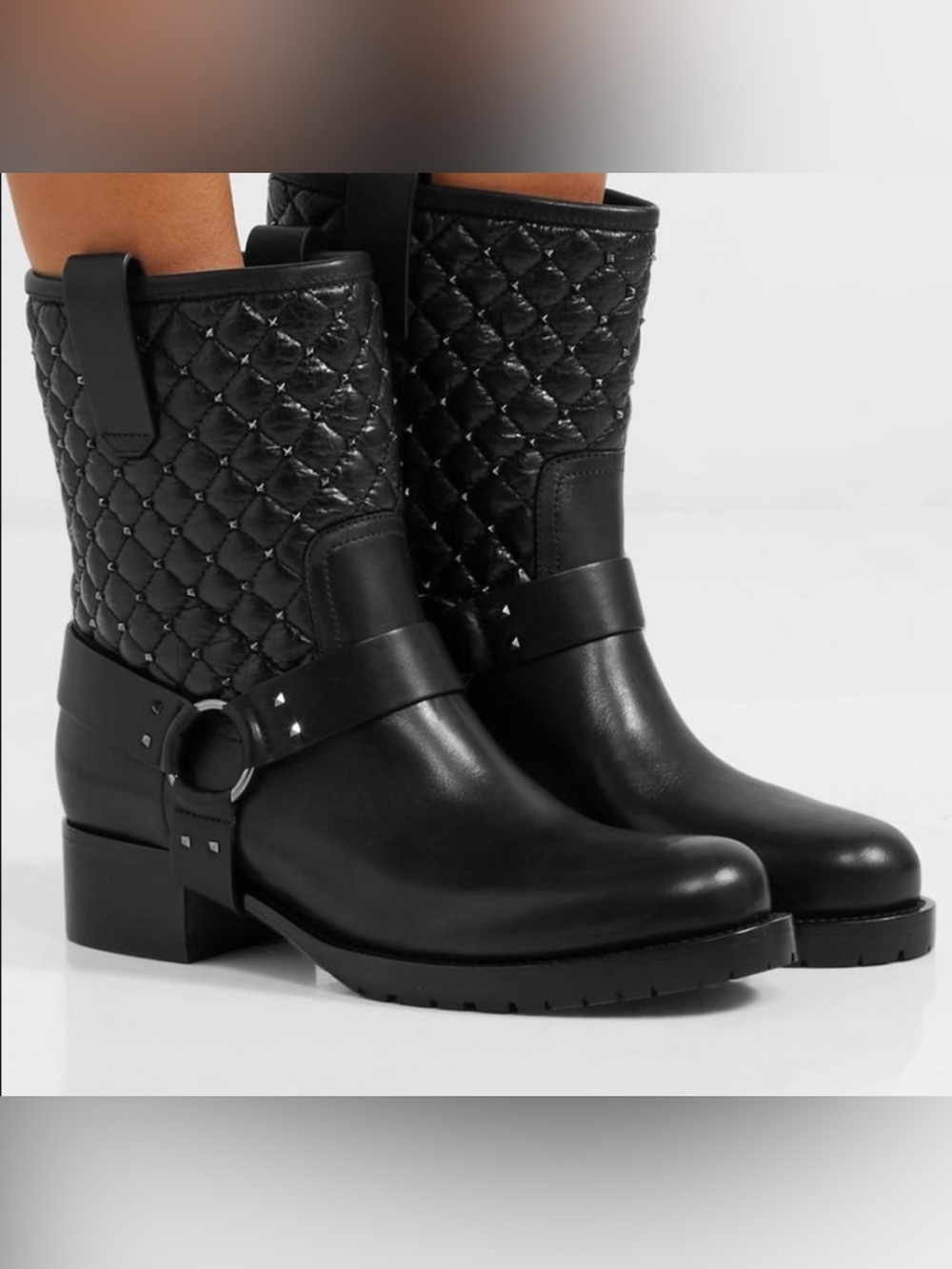Valentino Garavani Rockstud
Leather Moto Boots
